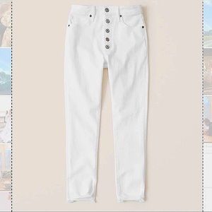 NWT Abercrombie Jeans | White Super Skinny High Rise | 33 short, 16S, Petite